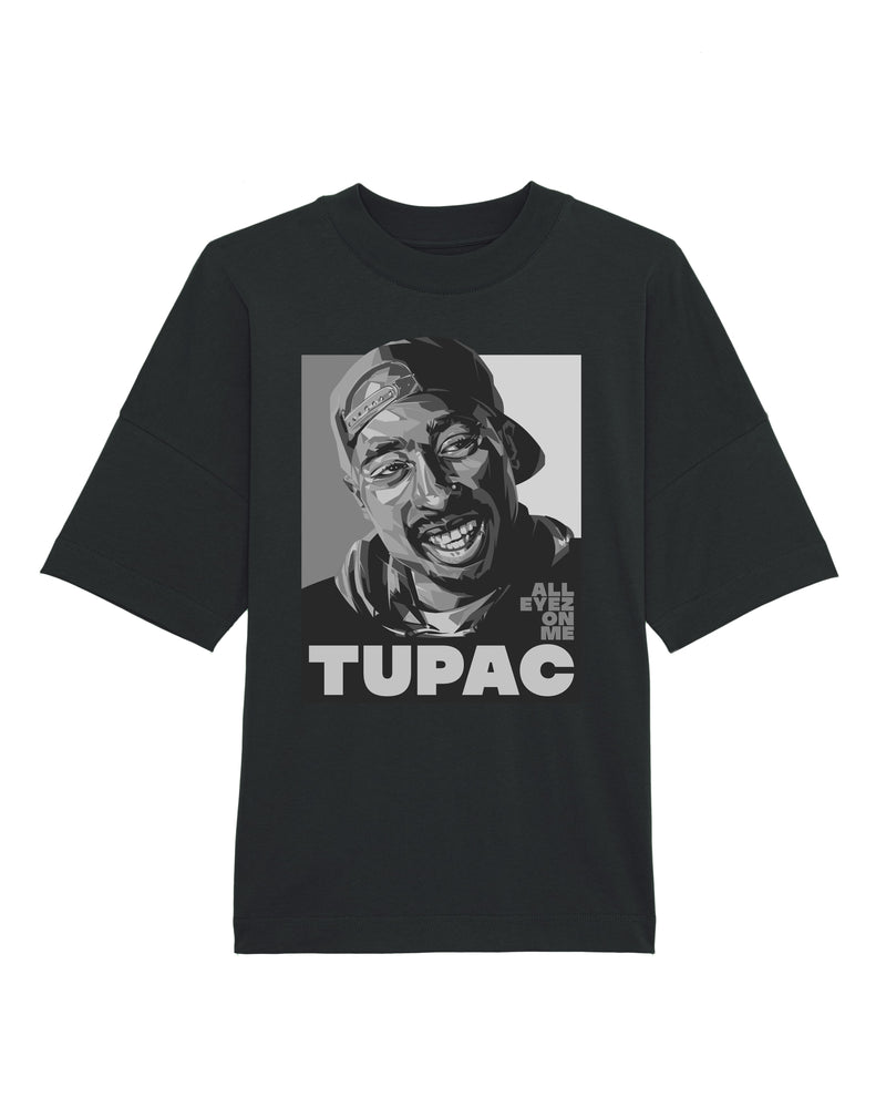 Tupac - Svart/Vit - Oversize tee